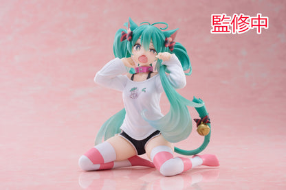 Taito Vocaloid Desktop Cute Hatsune Miku (Nekomimi T-Shirt Ver.) Figure (Reissue)