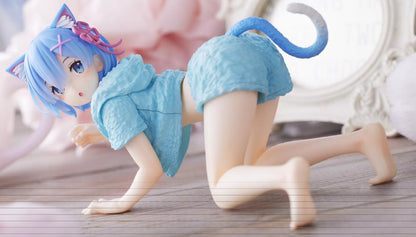 Taito Re:Zero Starting Life in Another World Desktop Cute Rem (Cat Roomwear Ver.) Figure